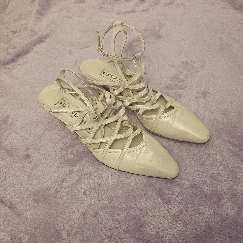 Donald J. Pliner Beige Strappy Heels